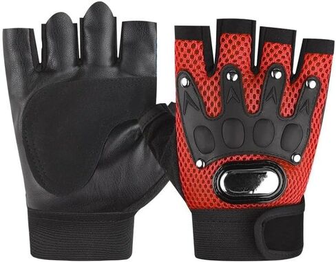 Half Finger Gloves Non-Slip Shock-Absorbing Breathable Gloves Cycling Fitness Riding Sports Exercise Work Fingerless Glove in Kuwait