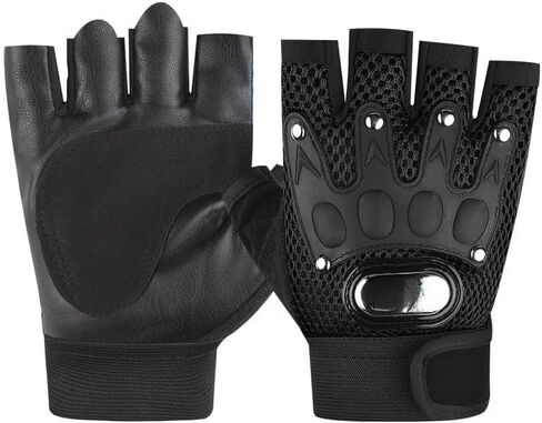 Half Finger Gloves Non-Slip Shock-Absorbing Breathable Gloves Cycling Fitness Riding Sports Exercise Work Fingerless Glove in Kuwait