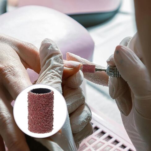 100 Pcs Nail Drill Bits Sanding Bands 80 Grit Fine Sanding Band for Nails Quick Filing Manicure and Pedicure in Kuwait