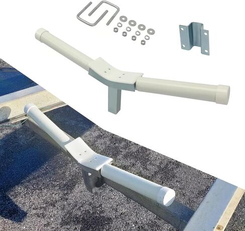 FreeAgain Boat Trailer V-Guide Kit - 2-Layer Hot-Dip Galvanized Center Support with HDPE Plate, Compatible with 3" x 3" Front Cross Member, Includes Bracket & U-Bolts for Marine Saltwater Use in Kuwait