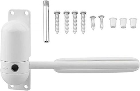 Door Closer, Zinc Alloy Mini Adjustable Surface Mounted Automatic Spring Door Hardware White 10-60KG Opener in Kuwait