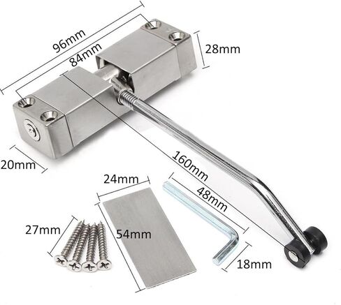 Door Closer, Stainless Steel Durable Automatic Mounted Spring Adjustable Surface Door Closers in Kuwait