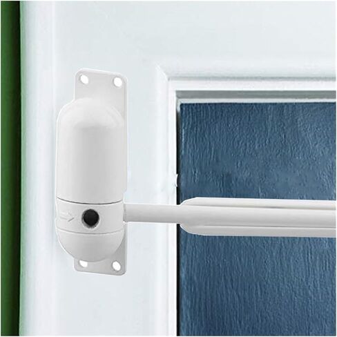 Door Closer, Zinc Alloy Mini Adjustable Surface Mounted Automatic Spring Door Hardware White 10-60KG Opener in Kuwait