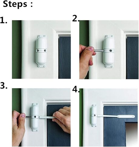 Door Closer, Zinc Alloy Mini Adjustable Surface Mounted Automatic Spring Door Hardware White 10-60KG Opener in Kuwait