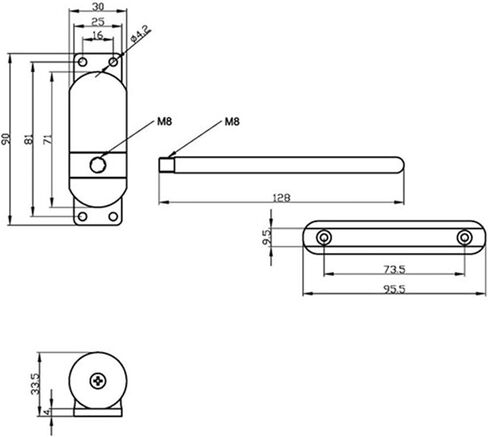 Door Closer, Zinc Alloy Mini Adjustable Surface Mounted Automatic Spring Door Hardware White 10-60KG Opener in Kuwait