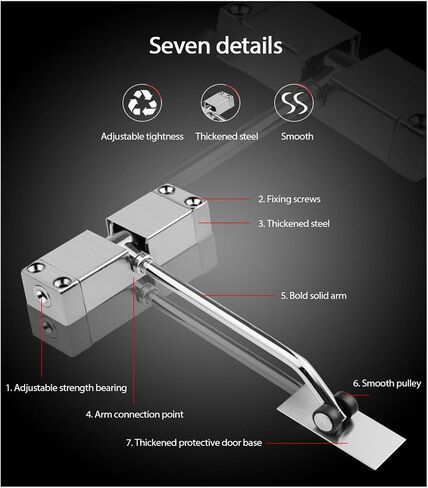 Door Closer, Small Door Catche 180 Degree Not Positioning Automatic Close The Fire Tools Easy Install Spring Opener in Kuwait
