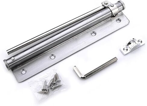 Door Closer, Stainless Steel Automatic Door Spring Silver Tone Strength for Home Office Fire Rated Gate 40KG Adjustable Opener in Kuwait