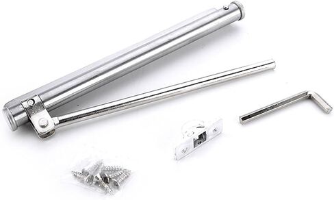 Door Closer, Stainless Steel Automatic Door Spring Silver Tone Strength for Home Office Fire Rated Gate 40KG Adjustable Opener in Kuwait