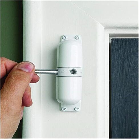 Door Closer, Zinc Alloy Adjustable Surface Mounted Automatic Fire Rated Door Stopper Hardware White Spring Closing Opener 2PCS in Kuwait