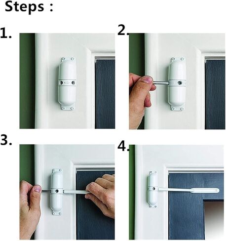 Door Closer, Zinc Alloy Adjustable Surface Mounted Automatic Fire Rated Door Stopper Hardware White Spring Closing Opener 2PCS in Kuwait