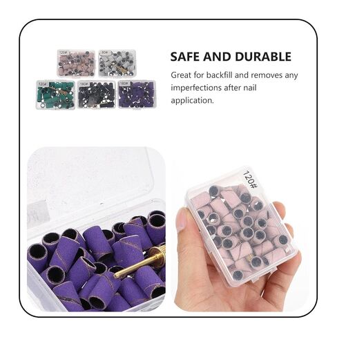 MAGICLULU 750pcs Nail Sand Rings Manicure Band Made of Sturdy Abrasive Paper for Nail Beautify and Peeling Manicure Polishing Accessory for Art Makers and Gel in Kuwait