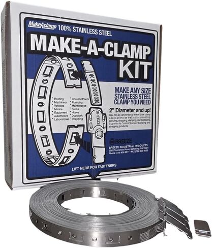 Breeze 4006 Make-A-Clamp Band & Splice Refill | 50 ft Stainless Steel Band + 5 Splices | No Fasteners | NORMA PN 03640206000 in Kuwait