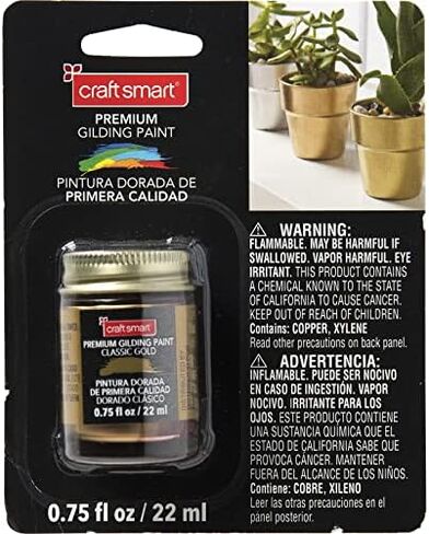Craft Smart Classic Gold Premium Gilding Paint Paint Paint للمشاريع والفنون والحرف - Bulk 6 Pack in Kuwait