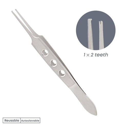 Stellmacher Bishop-Harmon Iris Forceps – Stainless Steel Ophthalmic Instrument, Straight 1x2 Teeth, 0.7mm Tips, 9cm Length (Harmon Iris) in Kuwait