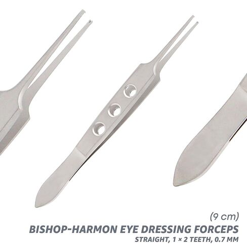 Stellmacher Bishop-Harmon Iris Forceps – Stainless Steel Ophthalmic Instrument, Straight 1x2 Teeth, 0.7mm Tips, 9cm Length (Harmon Iris) in Kuwait