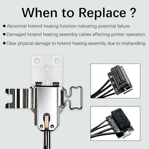 طقم تجميع التسخين P2S Hotend الأصلي لطابعات Bambu Lab P2S ثلاثية الأبعاد، مكون التسخين P2S Hotend سريع التغيير مع خرطوشة السخان والثرمستور، مشبك القاعدة ملحقات الطابعة ثلاثية الأبعاد P2S in Kuwait