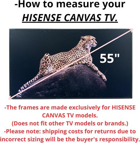 إطار تلفزيوني 55 بوصة لتلفزيون Hisense Canvas. الإطار الخشبي الحقيقي ، الانتهاء من الذهب العتيقة (ليس للاستخدام مع الطرز الأخرى) إطار تلفزيون الخشب المصنوع يدويًا (تلفزيون قماش 55 بوصة) in Kuwait