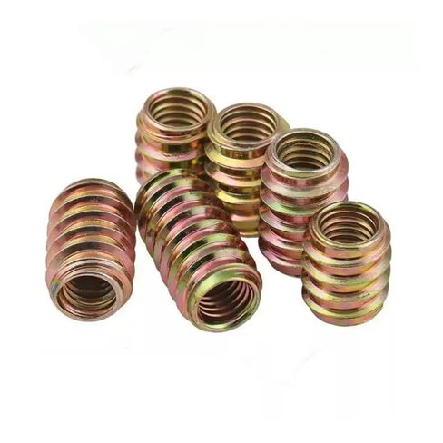 30PCS Screw-in Nut M10*20mm,Threaded Insert Wood Screw-in Sleeves,Threaded Inserts Galvanized Iron,Countersunk Head Hexagon Socket Nut for Wooden Furniture Screw Caps Golden in Kuwait