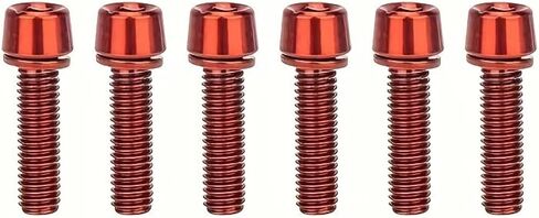 6pcs/12pcs Universal Bicycle Handlebar Stem Bolts - Lightweight Stainless Steel Colorful Titanium-Plated Screws - Red in Kuwait