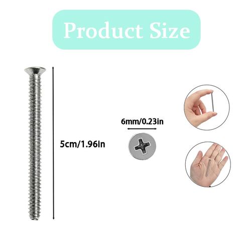 50Pcs Extra Long Outlet Screws, 6-32 x 2 Inch Stainless Steel Phillips Flat Head Machine Screws for Electrical Wall Plate, Switch, Receptacle Mounting in Kuwait