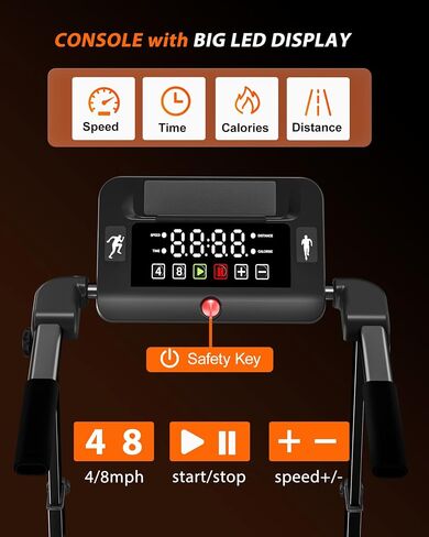 Walking Pad Treadmills for Home - Foldable Treadmill with Handle Bar, 4 Levels Height, 12% Incline, Stand Desk in Kuwait