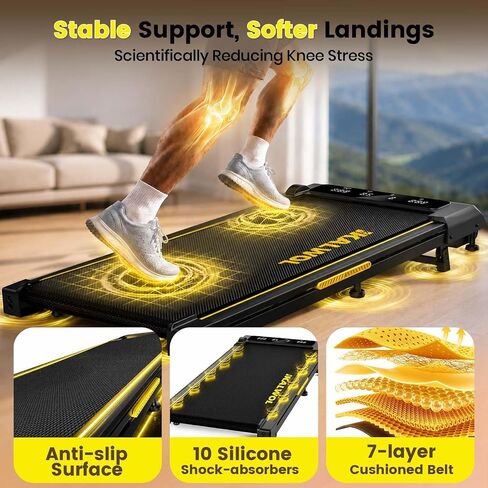 Walking Pad Treadmill with 10% Incline，Walking Pad Under Desk Up to 6.2MPH，4-in-1 Treadmills for Home with Full Screen LED Display，2.75HP Brushless Drive, 12 HIIT Programs,350 LBS Weight Capacity in Kuwait