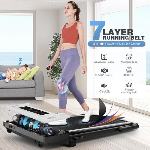 جهاز سير قابل للطي مع ميل بنسبة 15%، وسادة مشي أسفل المكتب مع محطة عمل مكتبية بارتفاع قابل للتعديل، جهاز جري مدمج مع شريط مقبض ومكتب قابل للإزالة، شاشة LED للمنزل الصغير والمكتب in Kuwait