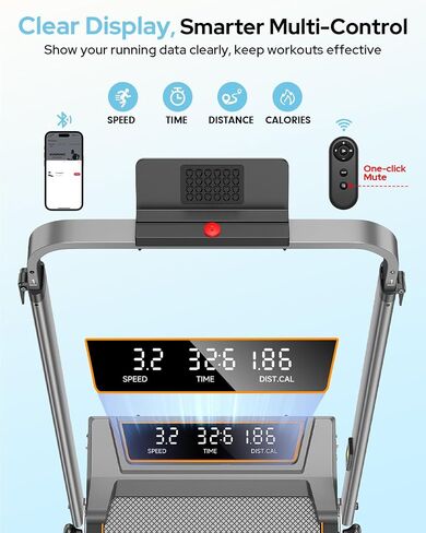 Walking Pad Treadmill with 12% Incline & Handle Bar Height Adjustable, One-click MUTE Walking Pad with Incline 3 Level, 3.5HP Foldable Walking Pad Treadmills for Home Office Small 350lbs, Remote & APP in Kuwait