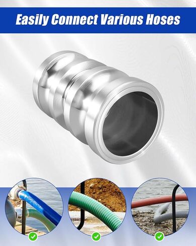 محول Cam and Groove Spool من النوع AA، Camlock ذكر 2 بوصة × 2 بوصة ذكر Camlock، بحد أقصى 250 رطل لكل بوصة مربعة، محول ألومنيوم يحل محل CAM-20-AA-AL AA2020 in Kuwait