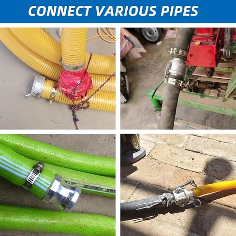 2 Inch Camlock Fittings Type Aluminum Cam and Groove Hose Fitting with Female&Male Camlock x Hose Shank,Quick Hose Couplings Adapter with Hose Clamps,Easy Connect and Disconnect in Kuwait
