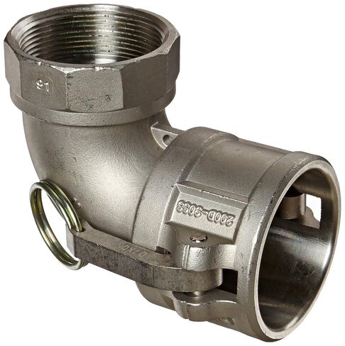 Dixon 200D-90SS Stainless Steel 316 Type D Cam and Groove Hose Fitting, 90 Degree Elbow, 2" Socket x 2" NPT Female in Kuwait