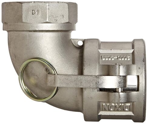 Dixon 200D-90SS Stainless Steel 316 Type D Cam and Groove Hose Fitting, 90 Degree Elbow, 2" Socket x 2" NPT Female in Kuwait
