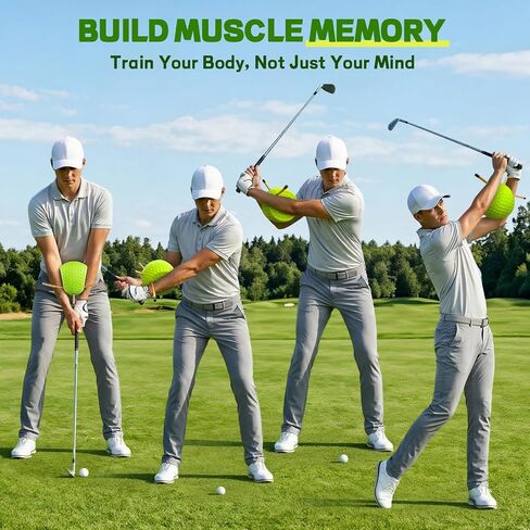 The Connector Golf Swing Trainer for Posture Arm Position Correction Green | Soft memory foam,non-slip surface,corrects chicken wing,slicing and scooping,indoor or outdoor practice,all skill levels in Kuwait