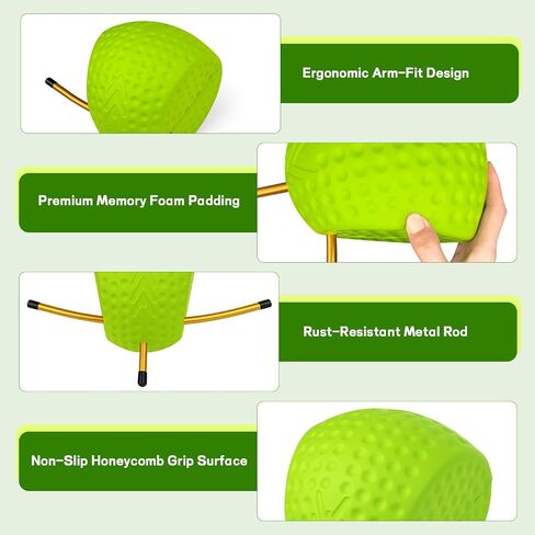 The Connector Golf Swing Trainer for Posture Arm Position Correction Green | Soft memory foam,non-slip surface,corrects chicken wing,slicing and scooping,indoor or outdoor practice,all skill levels in Kuwait