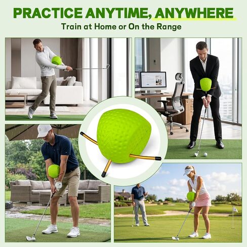 The Connector Golf Swing Trainer for Posture Arm Position Correction Green | Soft memory foam,non-slip surface,corrects chicken wing,slicing and scooping,indoor or outdoor practice,all skill levels in Kuwait