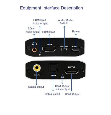 4K30 HDMI Audio Extractor/Adapter，HDMI to 3.5mm+Optical+Coaxial, Support TV/2.0CH/5.1CH Audio Mode, DTS HD/Dolby True HD/LPCM/DTS/Dolby-ac371s Format in Kuwait