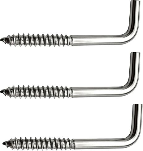 304 Stainless Steel Screw in Hooks 50 Pieces, 2 Inch L Shape Hook, 7 Shape Screw Hooks Picture Frame Hooks M3.8 in Kuwait