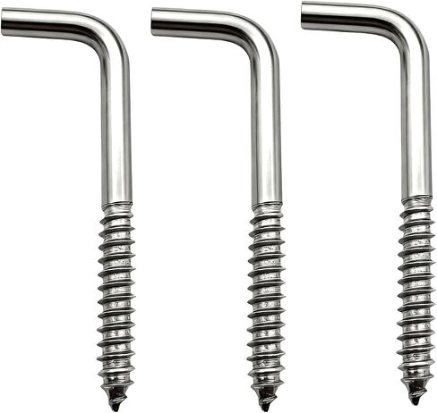 304 Stainless Steel Screw in Hooks 50 Pieces, 2 Inch L Shape Hook, 7 Shape Screw Hooks Picture Frame Hooks M3.8 in Kuwait