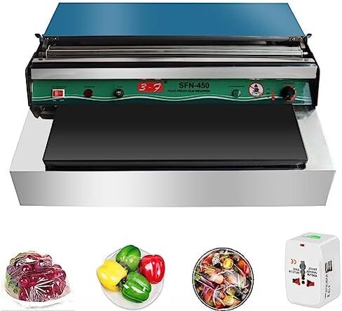 Commercial Hand Wrapping Machine, Stainless Steel Food Packaging Dispenser with Slide Cutters for Catering Kitchens and Food Service in Kuwait
