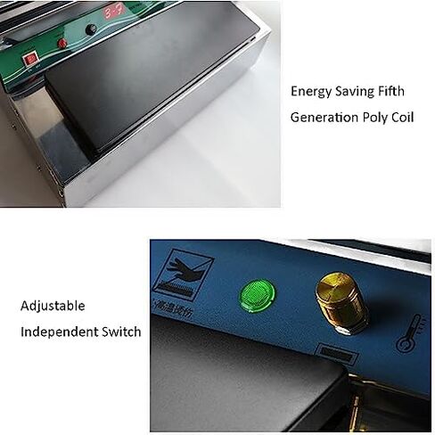 Commercial Hand Wrapping Machine, Stainless Steel Food Packaging Dispenser with Slide Cutters for Catering Kitchens and Food Service in Kuwait