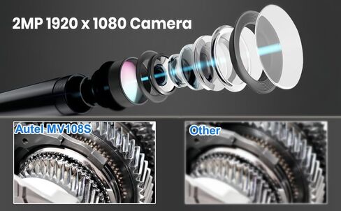 Autel MaxiVideo MV108S Digital Inspection Camera Work with PC MX808 MX900 MS906Pro MS908 MS909 MS919 Ultra, Video Inspection Scope, Waterproof Imager Head, USB Industrial Endoscope, IP67 Waterproof in Kuwait