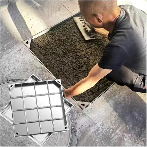 غطاء تصريف عالي الأداء من الفولاذ المقاوم للصدأ بارتفاع 8 سم و60 × 60 سم (23.6 × 23.6 بوصة) مثبت بشكل متساطح لخزانات الصرف الصحي والوصول إلى الخدمة، سهل التركيب in Kuwait