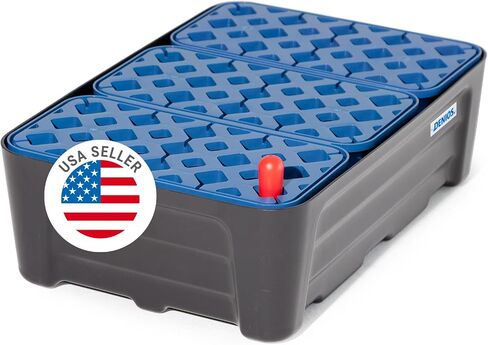 DENIOS® Spill Containment Tray with Grate - 7.9 Gallon Capacity & Included Leak Indicator | Heavy-Duty Spill Tray (23.3"x15.8"x7.1") for Industrial Use | Leak-Proof, Durable, Chemical-Resistant Pan in Kuwait