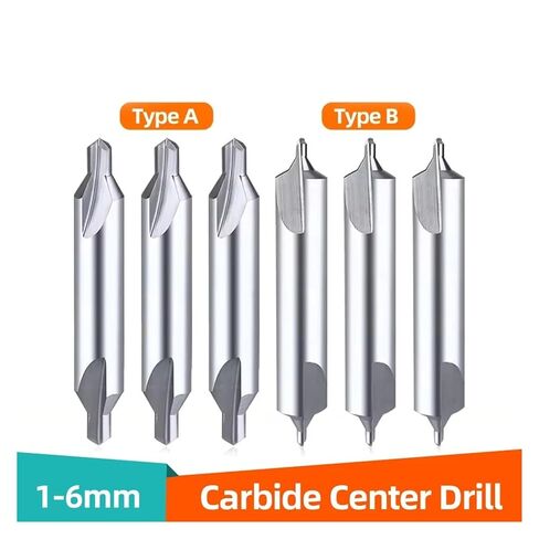 Carbide Center Drill Bit Metalworking CNC Countersink Tools Chamfering Drills 60 Degree Tungsten Steel Drilling 1Pcs(D4xD10x100L) in Kuwait