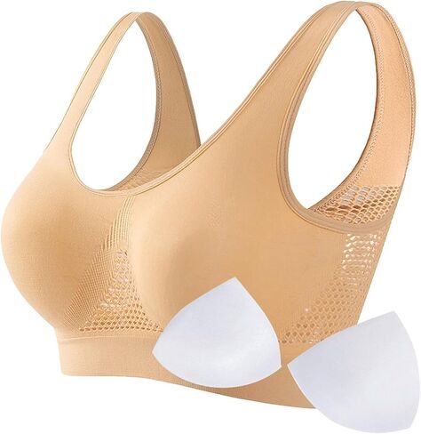 Sport Bras for Women Seamless Stretchy Sports Bra No Underwire Full Coverage Yoga Workout Bras with Removable Pads in Kuwait