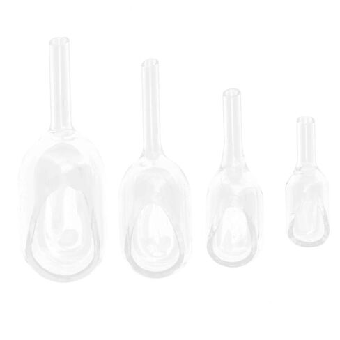 قارب وزن زجاجي دائري، مجموعة من 4 مقاسات (XS، S، M، L)، طبق وزن زجاجي بوروسيليكات وقمع نقل للمختبر، شفاف in Kuwait