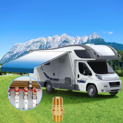RV Water Heater Check Valve, 1/2" NPT Male to Male Thread Hot Water Heater Check Valve, Lead-Free Brass Heater Backflow Preventer for RV, Camper, Motorhome, Trailer, 1 Pack in Kuwait