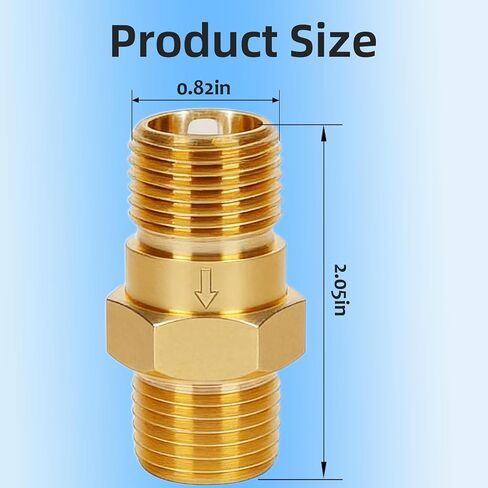 RV Water Heater Check Valve, 1/2" NPT Male to Male Thread Hot Water Heater Check Valve, Lead-Free Brass Heater Backflow Preventer for RV, Camper, Motorhome, Trailer, 1 Pack in Kuwait