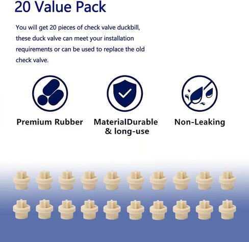 Upgrade MCCVDB0 Check Valve Duckbill Only Replacement for MCCP202 Tube, Compatible with Sten-ner 45, 85, 100 & 170 Series Adjustable & Fixed Pumps, for Regular Maintenance of PUM, 20 Pack in Kuwait