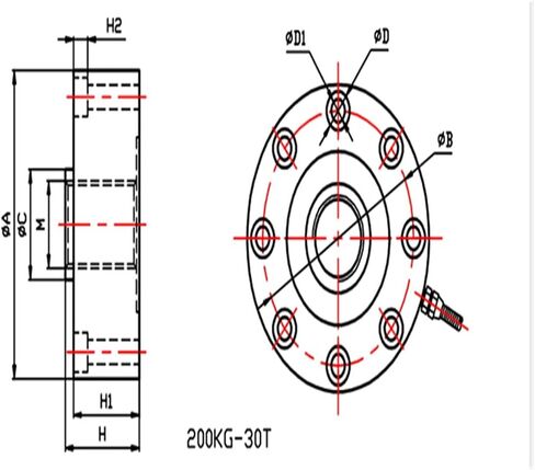 Spoke-Type Load Cell Pressure Weight Sensor 20T 30T with indenter(30T) in Kuwait